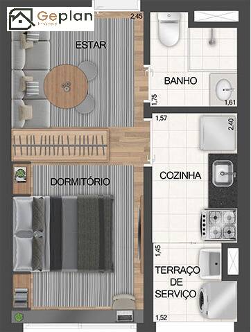 Apartamento à venda com 1 quarto, 36m² - Foto 8